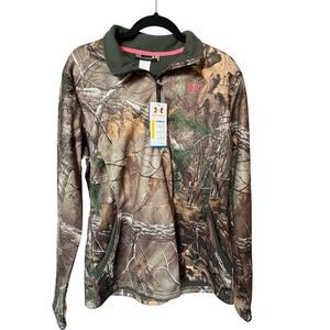 Under Armour Womens 1/4 Zip Performance Realtree Camo L